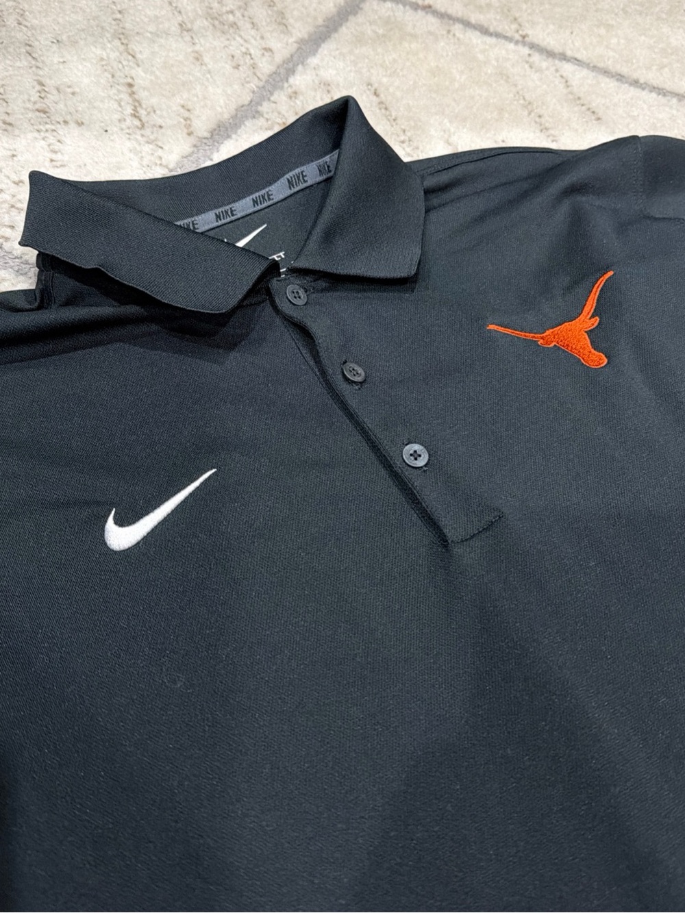 Nike Dri-Fit Texas Longhorns Golf Polo Shirt Men’s Medium Black NCAA Football